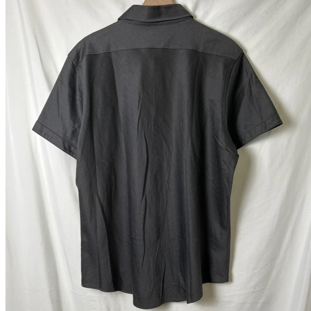 Banana Republic Men Brown Short Sleeve Button Up Shirt Size XXL Retro Resortwear